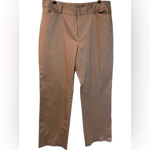 Austin Reed Taupe Cotton Straight Leg Trousers. Sz 16.